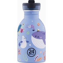 24 Bottles Kids Bottle Ocean Friends Pipetli Paslanmaz Çelik Çocuk Su Matarası 250 ml
