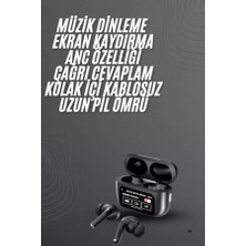 Uravas Store Kulak Içi Bluetooth Kulaklık Ekranlı Müzik Dinleme Çağrı Cevaplama Siyah