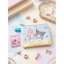 Gifi Kuromi & Hello Kitty Lisanslı Deri Para Çantası Cüzdan 10,5x8,5 cm