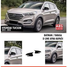 Ekolmaks Hyundai Tucson With Signal Batman Yarasa Ayna Kapağı Piano Black / 2015-2018