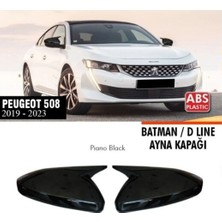 Ekolmaks Peugeot 508 Batman Yarasa Ayna Kapağı Piano Black / 2019-2023