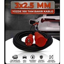 DC-ELEKTRO Öznur Kablolu Evde Araç Şarjı Uyumlu (3-40 Metre (3x2.5 mm Ttr Tam Bakır)  Halojen Free Fişli Uzatma Seyyar  (Tüm Araçlar Için Uyumlu)