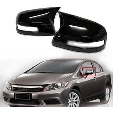 Ekolmaks Honda Civic Fb7 Batman Yarasa Ayna Kapağı Piano Black / 2012-2016