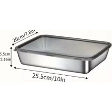 Asil Sepet Asiltech Çok Amaçlı Paslanmaz Çelik Fırın ve Saklama Kabı (25X20X5 Cm)