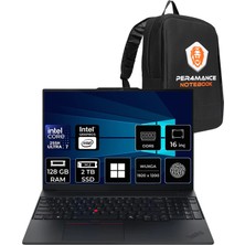 Lenovo Thinkpad E16 Core Ultra 7 255H 128GB Ram 2tb SSD 16" Fhd+ WIN11 Pro 21SR007VTXP449 Notebook + Per4 Çanta
