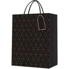 Aslanoğlu Store Mey Ithalat® Desenli Siyah Küçük Karton Çanta