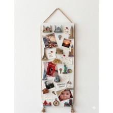 Dünya Magnet Magnet Panosu , 30X90CM Mıknatıslı Beyaz Pano Jüt Halatlı Dekoratif Büyük Boy Hatırlatma Panosu