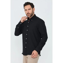 White Stone Siyah Dynamic Fit Uzun Kollu Erkek Gömlek