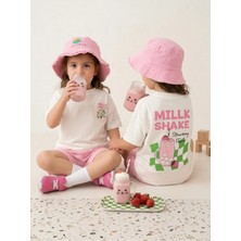 Elibaby Pamuklu Oversize Baskılı Tişört (Kırık Beyaz)