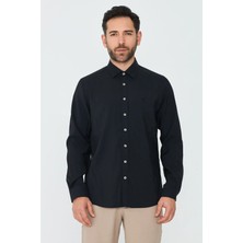 White Stone Siyah Dynamic Fit Erkek Uzun Kollu Gömlek
