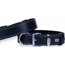 Nova Premium Ex Konfor Deri Köpek Boyun Tasması Siyah 3,5X52 60 cm