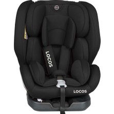 locos 360 Derece Dönebilen Izofix Destekli (0-36) kg Çocuk Oto Koltuğu Siyah