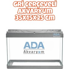 Ada Akvaryum Gri Plastik Çerçeveli  Akvaryum 35X25X15 cm