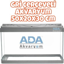 Ada Akvaryum Gri  Plastik Çerçeveli  Akvaryum 50X30X20 cm