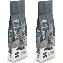 Petfan Grey&white Doğal Kokusuz Kedi Kumu 10LX2 Adet