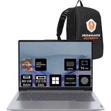 Lenovo Thinkbook 14 Gen 7 Ryzen 5 7535HS 80GB Ram 512GB SSD 14" Fhd+ WIN11 Home 21MV001ATRP382 Notebook + Per4 Çanta