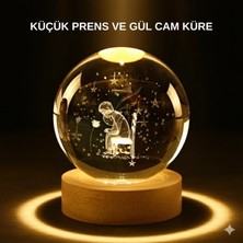MiraLive Küçük Prens Işıklı Küre Lamba Ahşap Taban Büyük Boy Hediyelik