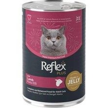 Reflex Plus Jöle Içinde Et Parçacıklı Kuzu Etli Yetişkin Konserve Kedi Maması 400 gr