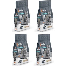 Petfan Grey&white Doğal Kokusuz Ince Taneli Kedi Kumu 10LTX4 Adet