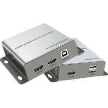 BK Teknoloji 60 Metre HDMI Kvm Extender – CAT5E/CAT6 Üzerinden USB HDMI Uzatma Seti