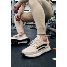 In Step Stratomesh Krem Kalın Tabanlı Erkek Spor Ayakkabı – Rahat Günlük Sneaker
