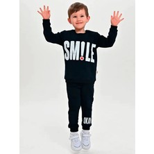 Luggi Baby Bisiklet Yaka Baskılı Erkek Bebek Sweatshirt ve Eşofman Alt 2'li Takım