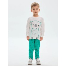 Luggi Baby Bisiklet Yaka Baskılı Erkek Bebek Sweatshirt ve Eşofman Alt 2'li Takım