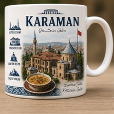 Kadorex Design Türkiye Şehirleri Özel Tasarım Kupa Bardak – Yöresel Kültür ve Lezzet Tasarımlı Koleksiyon (Karaman)