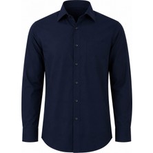 Trender Dacron Regular Lacivert Erkek Gömlek 26YM57000005
