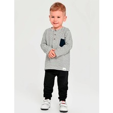 Luggi Baby Bisiklet Yaka Baskılı Erkek Bebek Sweatshirt ve Eşofman Alt 2'li Takım