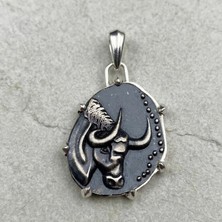 Ebrar Silver Gümüş Boğa Burç Kolye Ucu Mat 925 Ayar Gümüş Boğa Figürlü Unisex Kolye Ucu