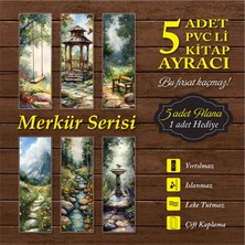 Özen Grafik Kitap Ayracı, PVC Kaplamalı, Püsküllü 5 adetlik set, ebat 5x15cm