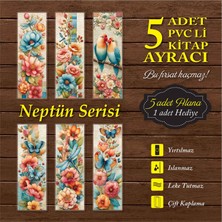 Özen Grafik Kitap Ayracı, PVC Kaplamalı, Püsküllü 5 adetlik set, ebat 5x15cm