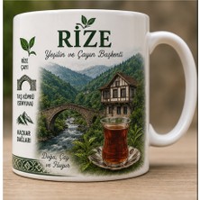 Kadorex Design Türkiye Şehirleri Özel Tasarım Kupa Bardak – Yöresel Kültür ve Lezzet Tasarımlı Koleksiyon (Rize)