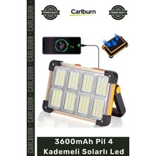 Carlburn #solarled Güçlü Kamp Feneri Şarjlı Taşınabilir Süper Aydınlatma 3600MAH Pil 4 Kademeli Solarlı LED