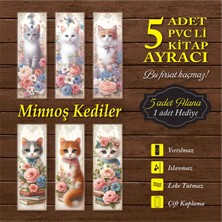 Özen Grafik Kitap Ayracı, PVC Kaplamalı, Püsküllü 5 adetlik set, ebat 5x15cm