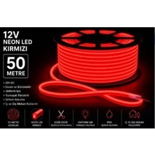 Erbay 50 Metre 12 Volt Neon LED 6X12MM Dış Cephe LED Kırmızı Işık