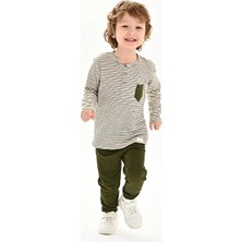 Luggi Baby Bisiklet Yaka Baskılı Erkek Bebek Sweatshirt ve Eşofman Alt 2'li Takım