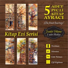 Özen Grafik Kitap Ayracı, PVC Kaplamalı, Püsküllü 5 adetlik set, ebat 5x15cm