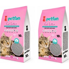 Petfan Bebek Pudralı Ince Taneli Kedi Kumu 10 Ltx2 Adet