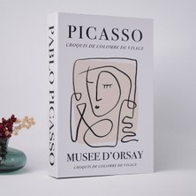 Bak Gel Al Kitap Görünümlü Dekoratif Kutu Picasso, Iskandinav Tarzı Kitap Şeklinde Saklama Kutusu