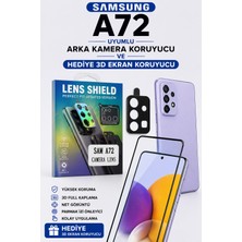 AHK Tekno Samsung A72 Uyumlu Arka Kamera Koruyucu+ Full Ekran Koruyucu Seti
