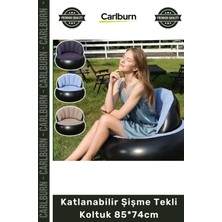 Carlburn #şişmekoltuk Portatif Rahat Ergonomik Kamp Bahçe Şişme Yatak Katlanabilir Şişme Tekli Koltuk 85*74CM