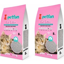 Petfan Bebek Pudralı Ince Taneli Kedi Kumu 5 Ltx2 Adet