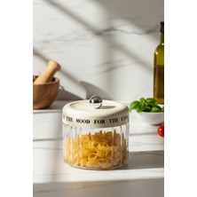 Empressco Sevinse Home Mood Krem Çizgili Vakum Kapaklı Motto Cam Kavanoz, Baharatlık, Şekerlik 850 ml - Fiyatı, Yorumları