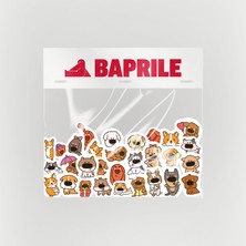 Baprile Sevimli Köpekler 80 Parça Sticker Paketi Kaliteli Su Geçirmez Laptop Termos Telefon Etiket Seti