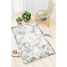 Mortapi Modern Kilim Desen Baskılı Kaymaz Yıkanabilir Salon Oturma Odası Mutfak Antre Halısı Yolluk
