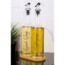 Empressco Dolkin Home 2li 750 ml Bambu Standlı Ayçiçek Yağı ve Zeytinyağı Yağlık Sıvı Yağ Şişesi Gri Tıpalı Cam Yağdanlık - Fiyatı, Yorumları