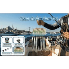 Navitek Tekne & Bot Balıkçılığı Hazır Olta Seti Okuma Aria 6000A -Kendo HOLIDAY165CM Kamış ve Classic 4x Örgü Ip 0.18MM -Çapari (Uv Glow Siml