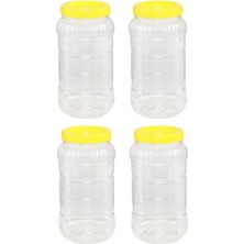 Empressco Nalbant Plastik Plastik Kavanoz Pet Bidon Saklama Kabı 3 Litre 4 Adet Şeffaf Kap 3 Lt-4 Adet - Fiyatı, Yorumları